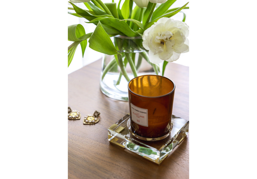 Plat Diffuseur en Cristal de Luxe avec Cristal K1 et Pieds en Laiton pour Chambre et Salon