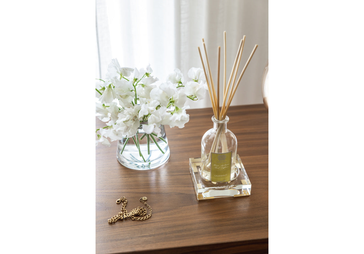 Plat Diffuseur en Cristal de Luxe avec Cristal K1 et Pieds en Laiton pour Chambre et Salon