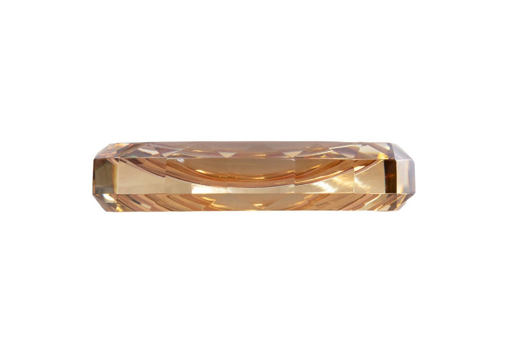 Vide-poches de luxe en cristal avec forme ambrée facettée pour coiffeuse et entrée