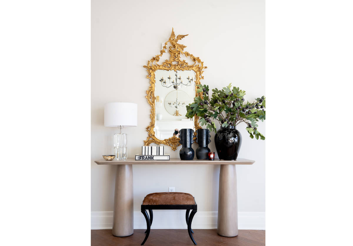 Boîte de rangement moderne en bois à double compartiment cloutée de platine pour coiffeuse et bureau