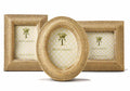 Cadre photo moderne en résine avec détails à pois dorés, formes rectangulaire, ovale et carrée, pour bureau et salon