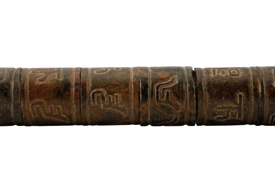 Pinceau de calligraphie en marbre oriental avec gravure en jadéite et pointe en crin de cheval pour bureau et salon de thé