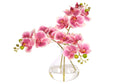 Orchidée synthétique rose minimaliste avec vase en verre pour chambre et salon