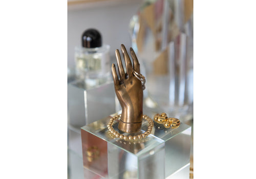 Sculpture artistique en laiton, mains avec symbolisme de salutation et d'amitié, pour entrée et salon