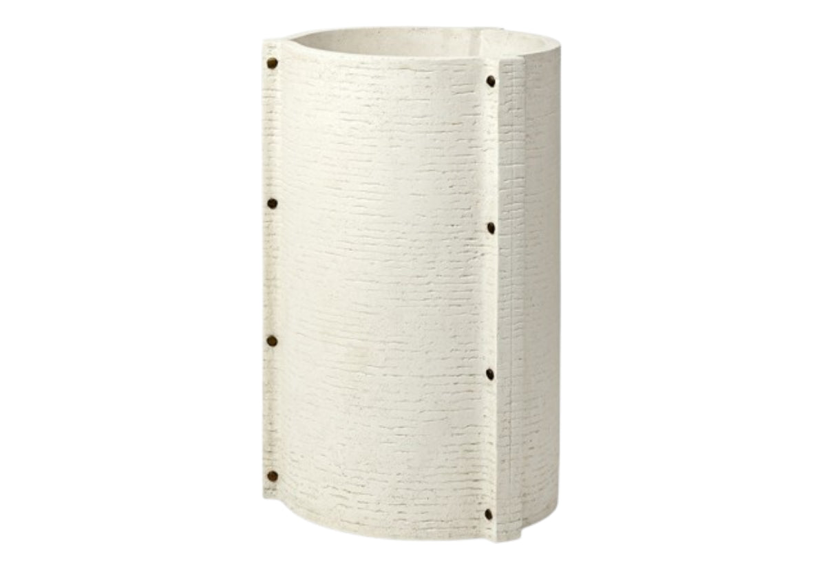 Jardinière extérieure moderne en pierre avec relief texturé et détails bronze peints à la main pour patio et balcon