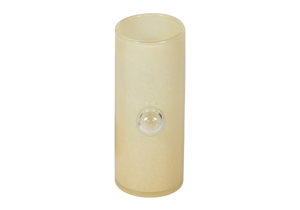 Vase moderne en verre soufflé à la main avec détail bulle jaune beurre pour salon et salle à manger