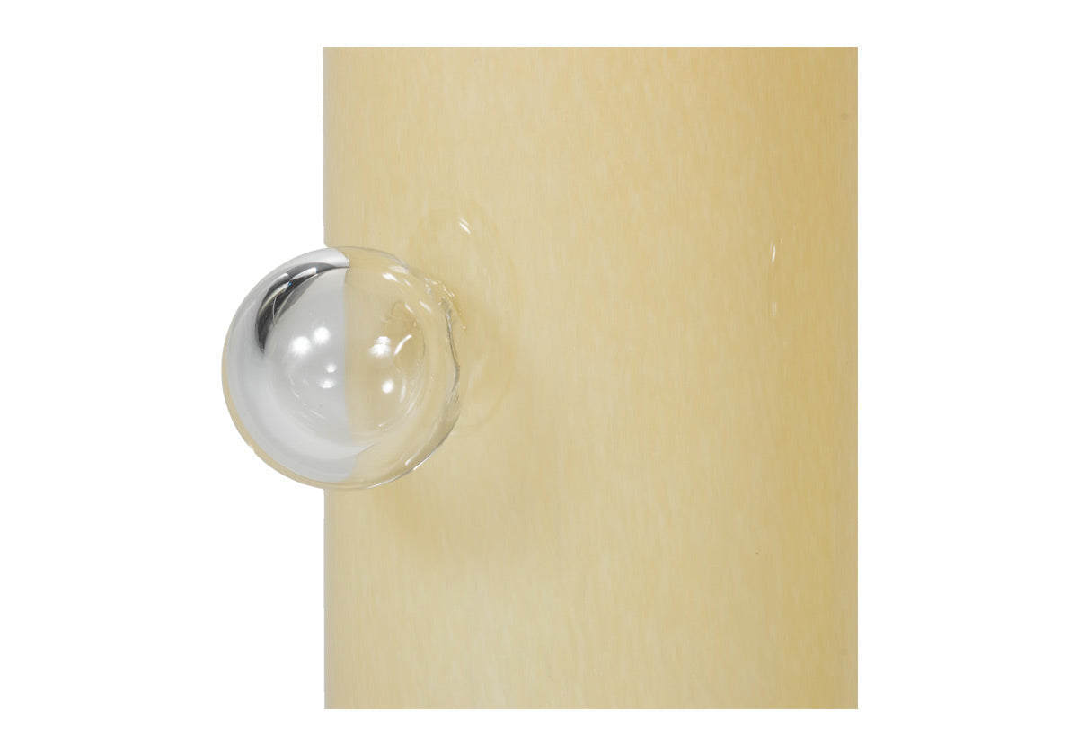 Vase moderne en verre soufflé à la main avec détail bulle jaune beurre pour salon et salle à manger