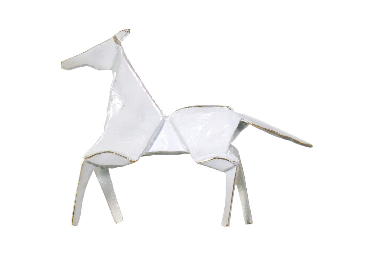 Sculpture de cheval en laiton classique avec détails en fonte pour bureau et salon