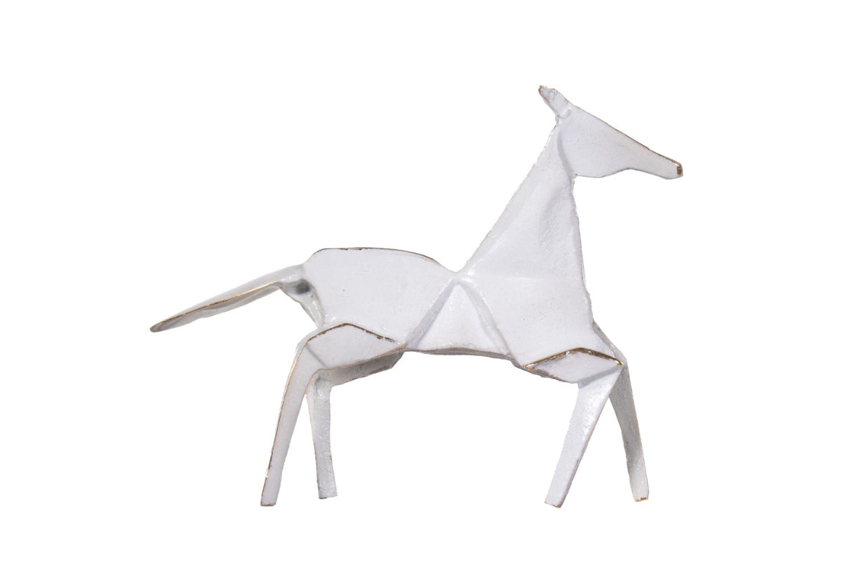 Sculpture de cheval en laiton classique avec détails en fonte pour bureau et salon