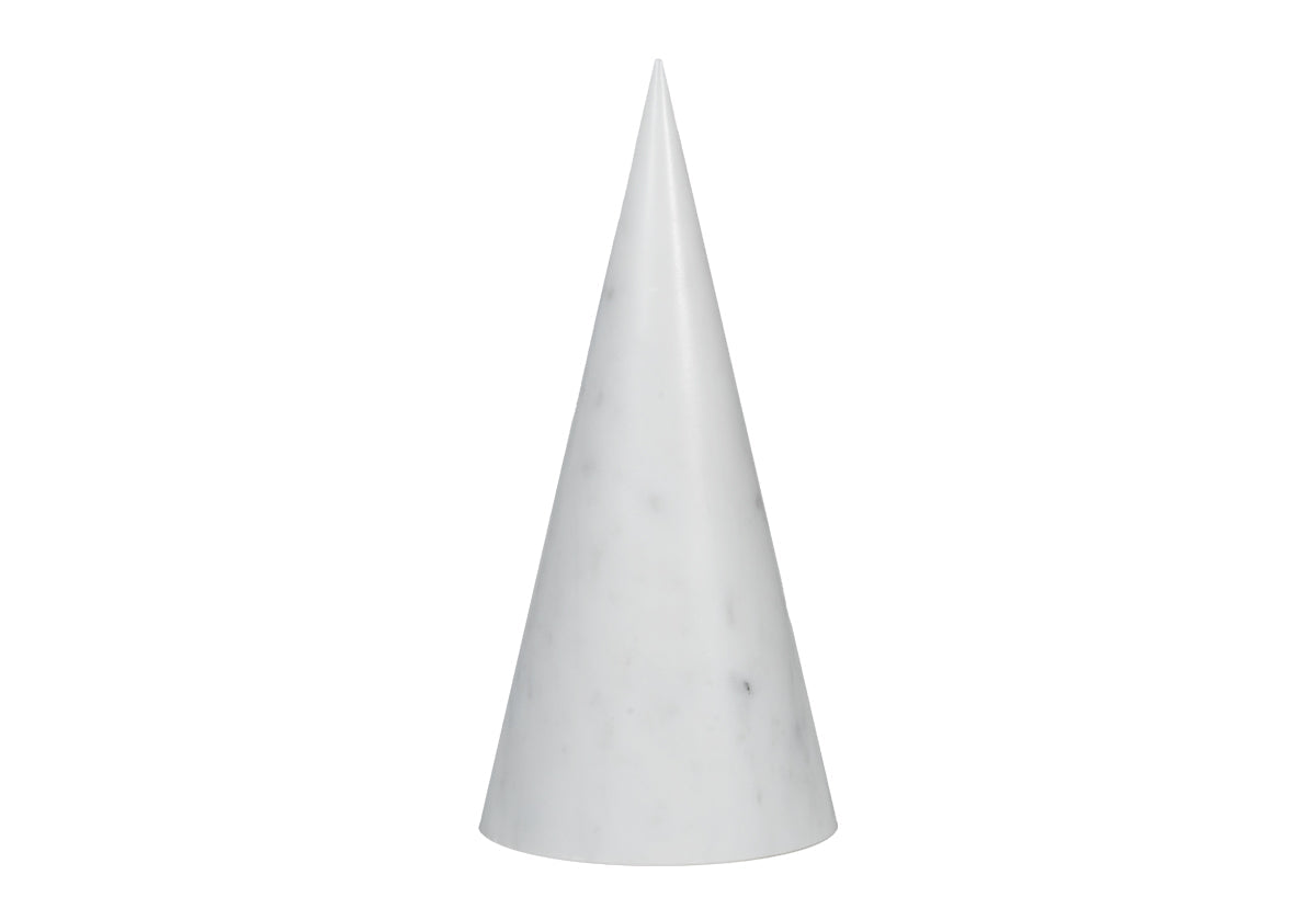 Sculpture géométrique minimaliste en marbre de Carrare avec design multi-formes en pierre massive pour salon et bureau