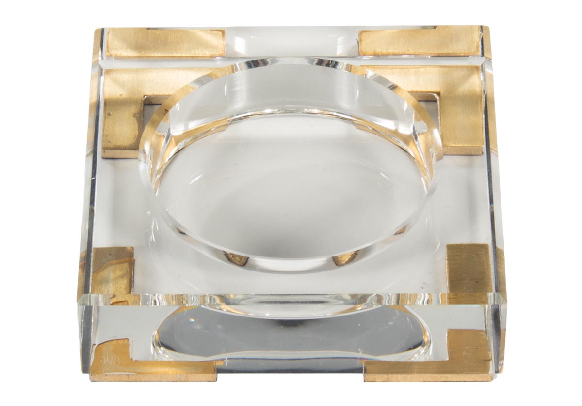 Plat Diffuseur en Cristal de Luxe avec Cristal K1 et Pieds en Laiton pour Chambre et Salon