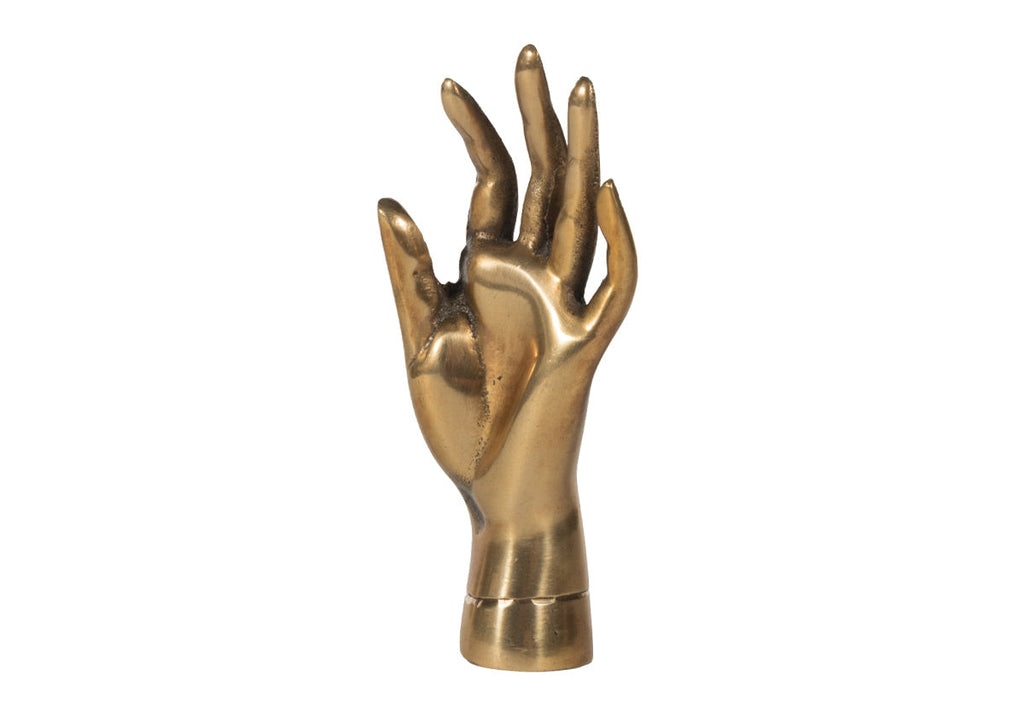 Sculpture artistique en laiton, mains avec symbolisme de salutation et d'amitié, pour entrée et salon