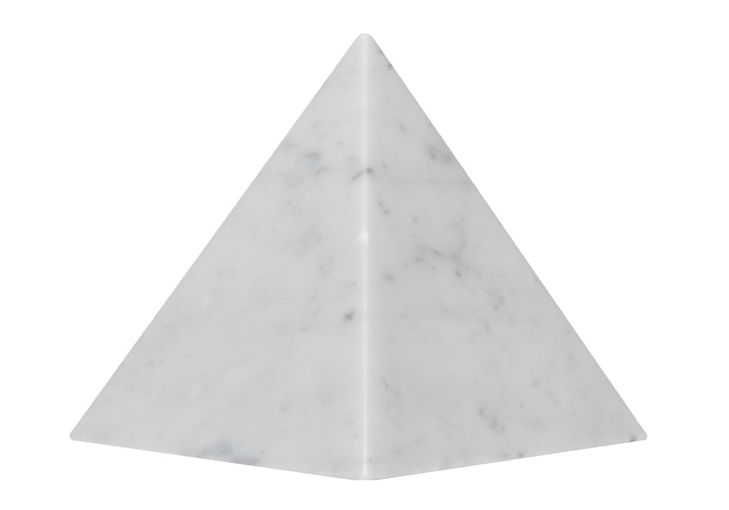 Sculpture géométrique minimaliste en marbre de Carrare avec design multi-formes en pierre massive pour salon et bureau