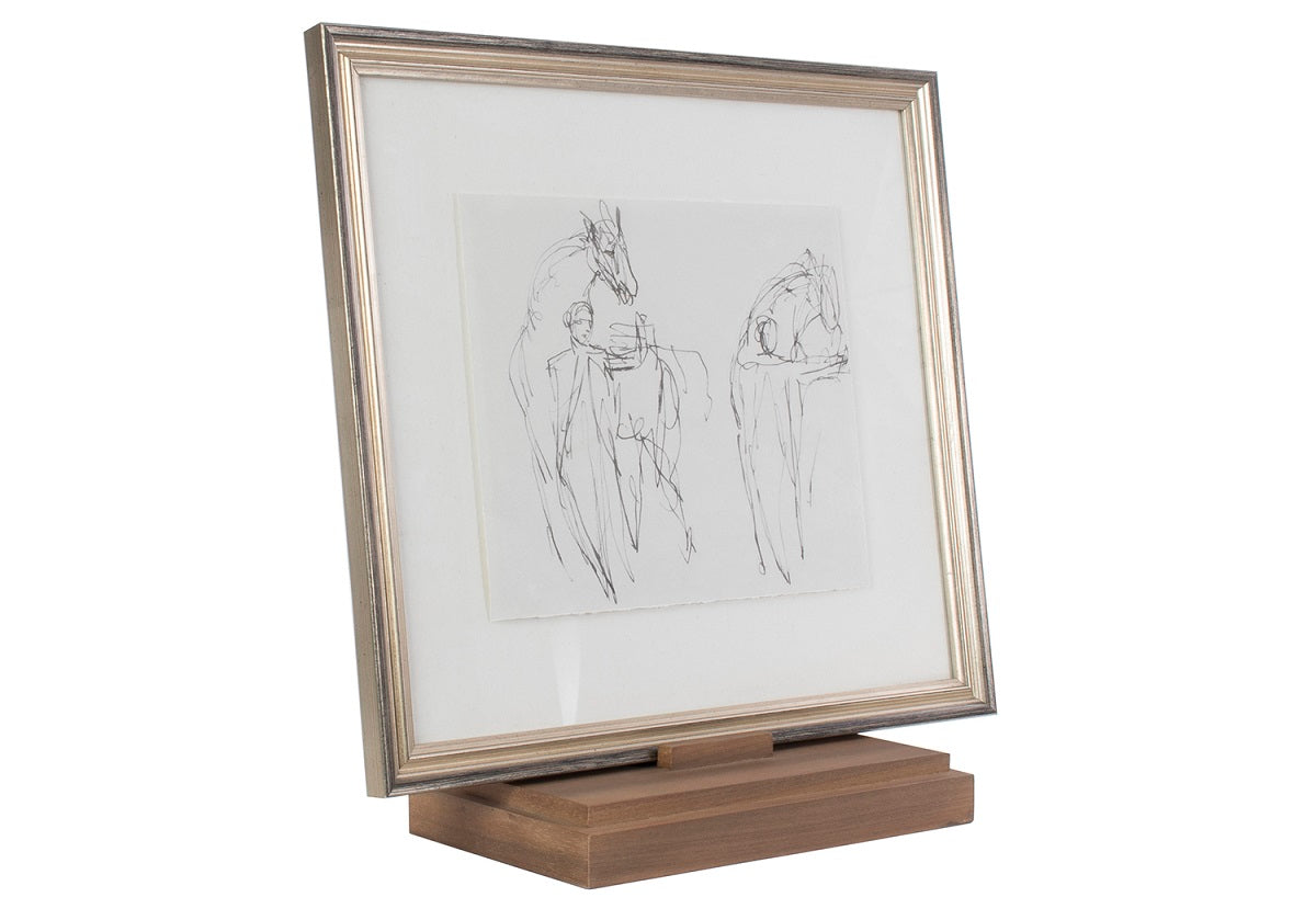 Support de Présentation en Noyer Nordique avec Chevalet Compact pour Bureau et Salon